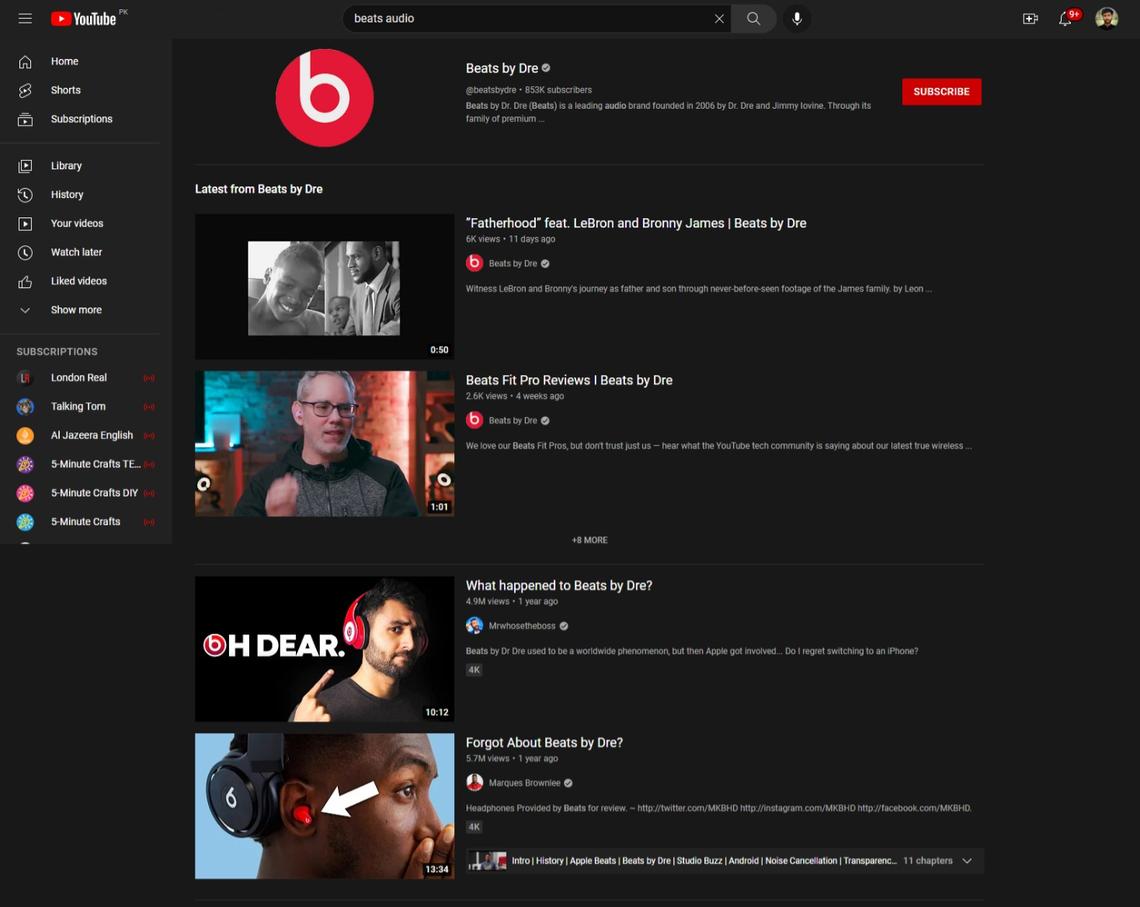 Youtube Search Result