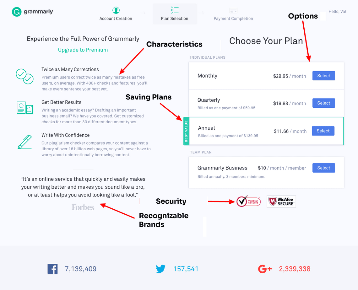 Grammerly Pricing Example